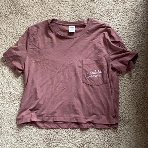 PINK front pocket cropped tee